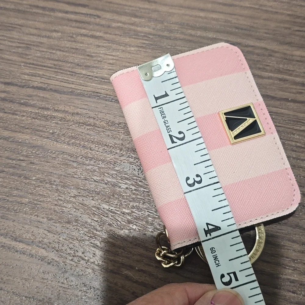 Victoria's Secret Pink Stripe Small Wallet 4 ID & Credit Cards Cash Mini - Picture 7 of 7